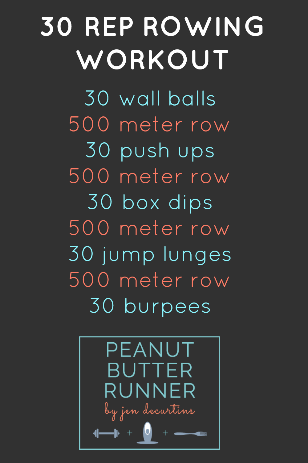 30 Rep Rowing Workout Peanut Butter Runner