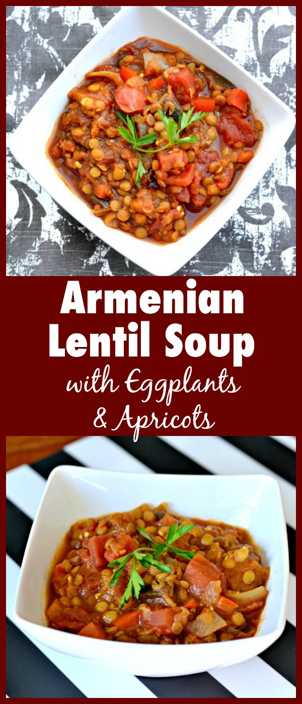 Armenian Lentil Soup with Eggplant and Apricots