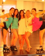Rollerblades and cleats…in the yoga studio?