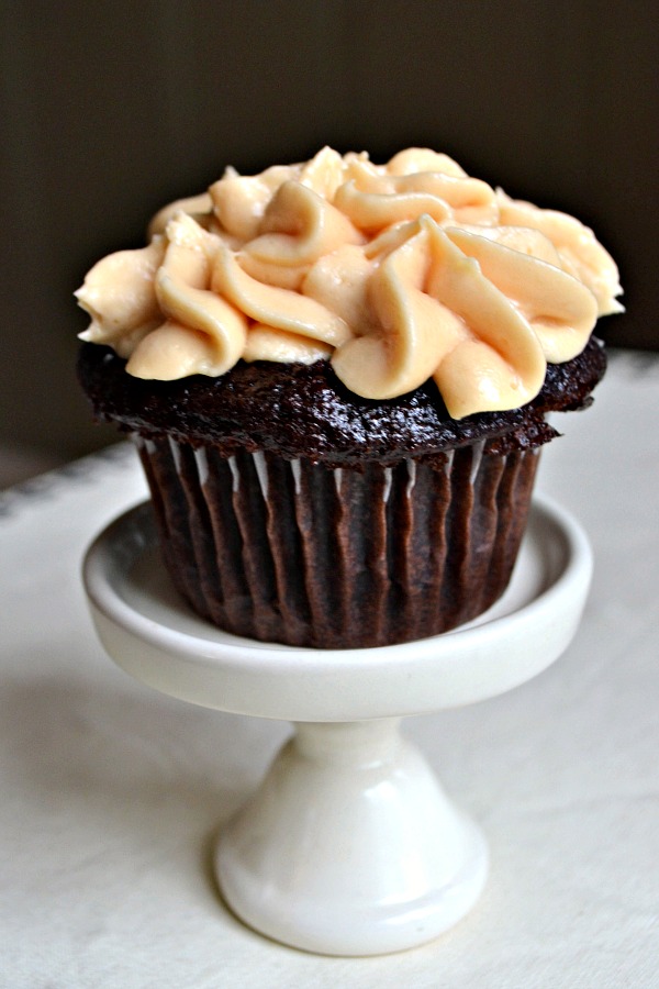 Chocolate Cupcakes with Salted Caramel Frosting Peanut Butter Runner