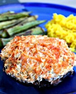 Crab Cake Stuffed Portobello Mushrooms