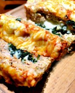Spinach and Mozzarella Stuffed Chicken Meatloaf