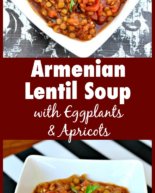 Armenian Lentil Soup with Eggplant and Apricots
