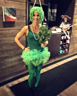 Weekend + I dressed up as a green smoothie for Halloween
