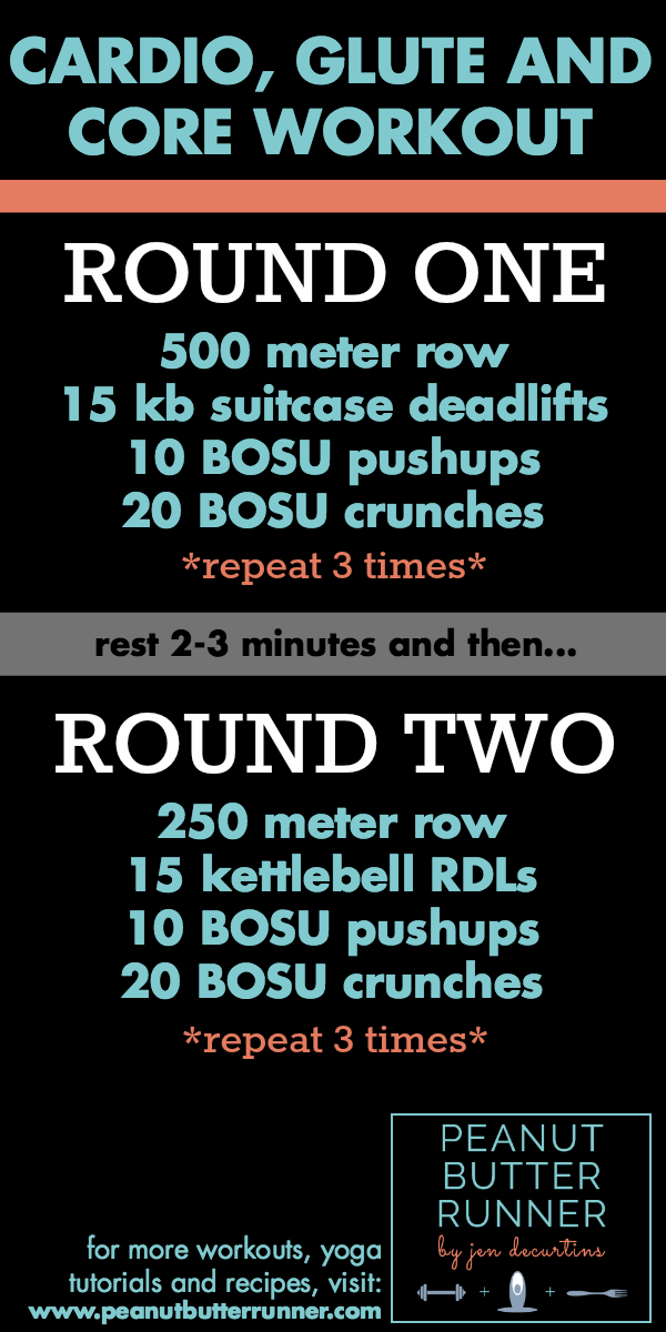 Cardio, Glute & Core Workout with Rowing, Deadlifts & BOSU