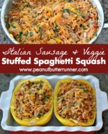 Stuffed Spaghetti Squash with Italian Sausage and Veggies