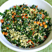 Kale and Quinoa Salad with Roasted Chickpeas and Pepitas