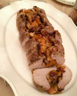 Cider Brined Pork Loin Stuffed with Butternut Squash, Apples and Cranberries