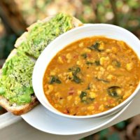 Lentil, Cauliflower and Kale Vegan Power Soup