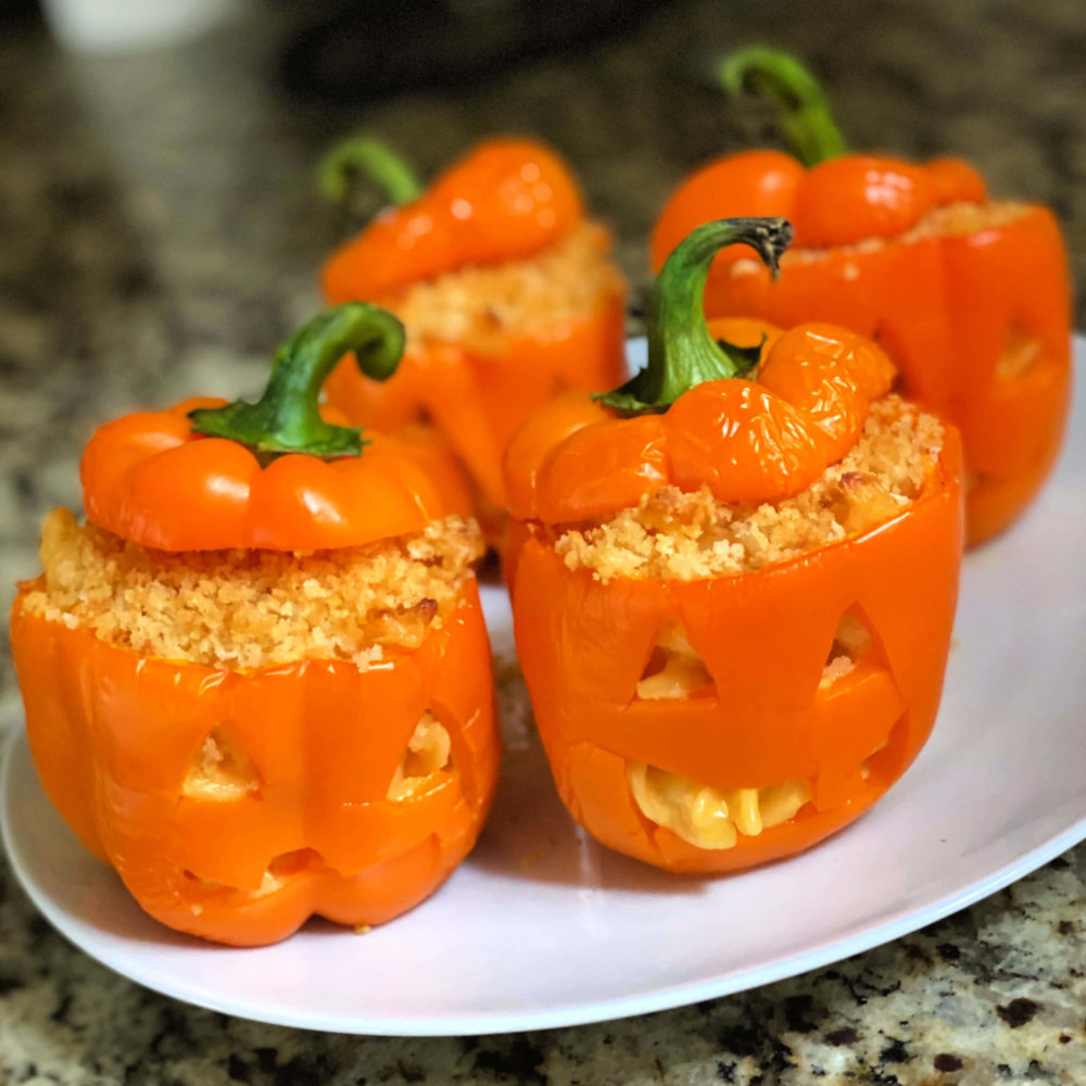 Jack O' Lantern Macaroni and Cheese Stuffed Peppers Peanut Butter Runner